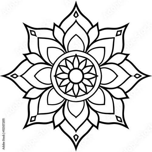 new style line art mandala photo