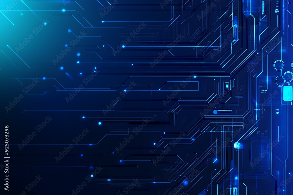 Futuristic vector illustration of a blue circuit board with intricate digital tech elements, perfect for advanced technology backgrounds. Futuristic vector illustration of a blue circuit board with intricate digital tech elements, perfect for advanced technology backgrounds.