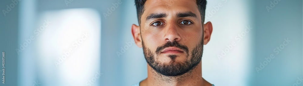 Obraz premium Determined Patient in Physical Therapy Session with Copy Space, Detailed View