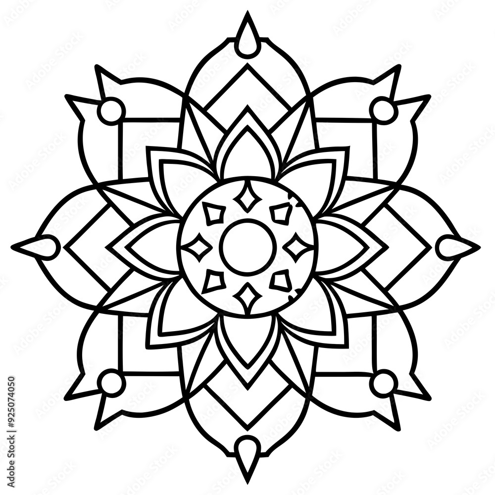 new style line art mandala photo