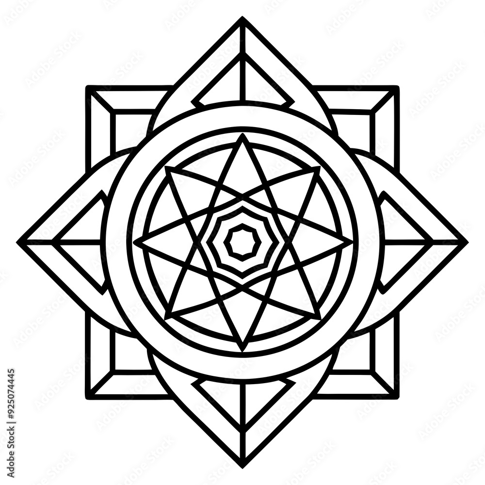 new style line art mandala photo new style line art mandala photo