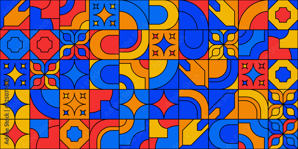Flat design geometric mosaic pattern Flat design geometric mosaic pattern