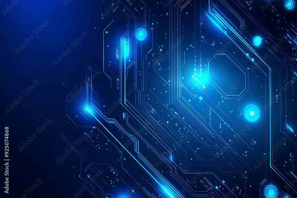 Futuristic vector illustration of a blue circuit board with intricate digital tech elements, perfect for advanced technology backgrounds. Futuristic vector illustration of a blue circuit board with intricate digital tech elements, perfect for advanced technology backgrounds.