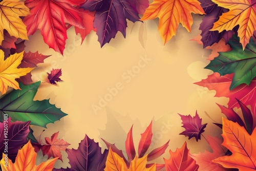 A banner with a rich tapestry of colorful autumn leaves in the background, providing ample space in the center for text or promotional content