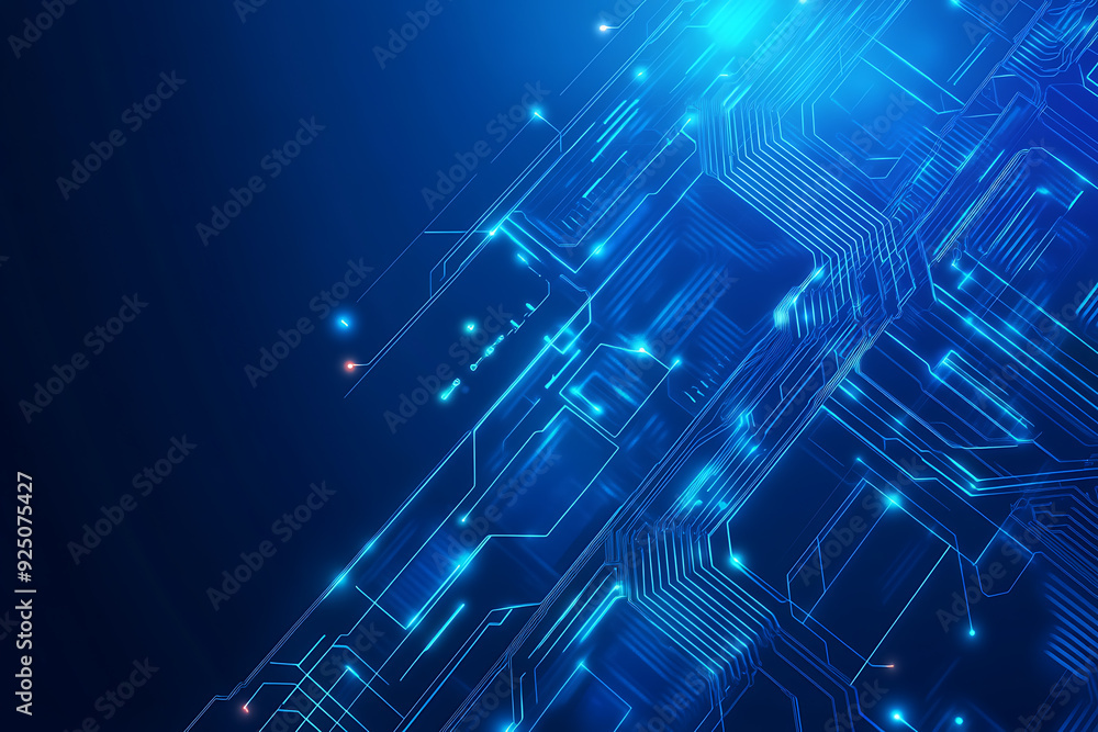 Futuristic vector illustration of a blue circuit board with intricate digital tech elements, perfect for advanced technology backgrounds. Futuristic vector illustration of a blue circuit board with intricate digital tech elements, perfect for advanced technology backgrounds.
