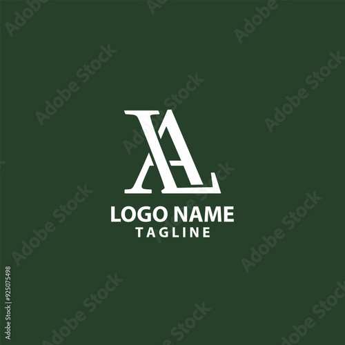 initial letter LA logo design vector