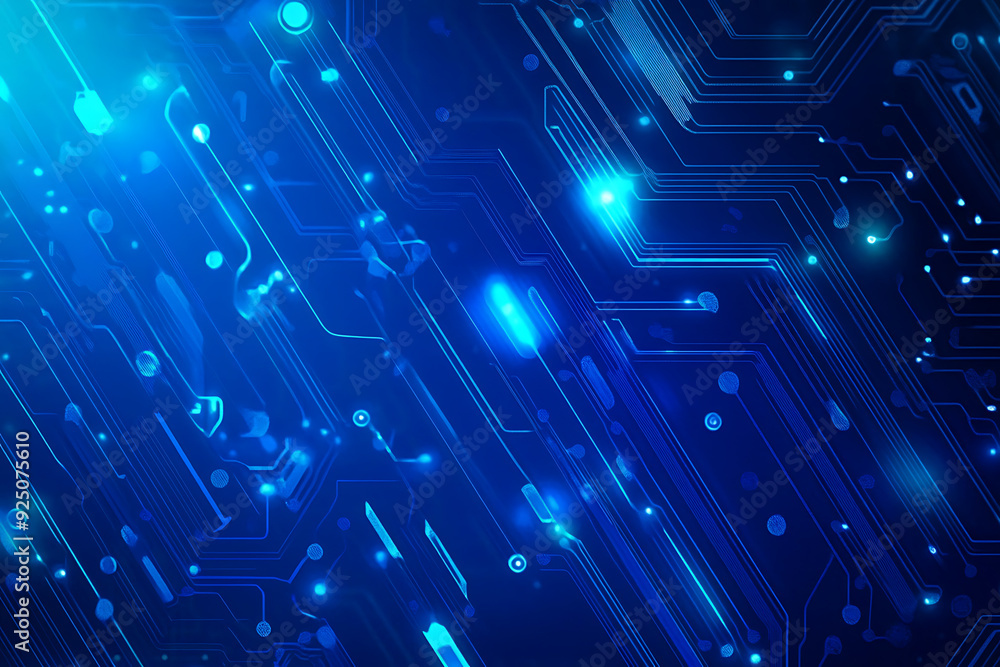 Futuristic vector illustration of a blue circuit board with intricate digital tech elements, perfect for advanced technology backgrounds. Futuristic vector illustration of a blue circuit board with intricate digital tech elements, perfect for advanced technology backgrounds.