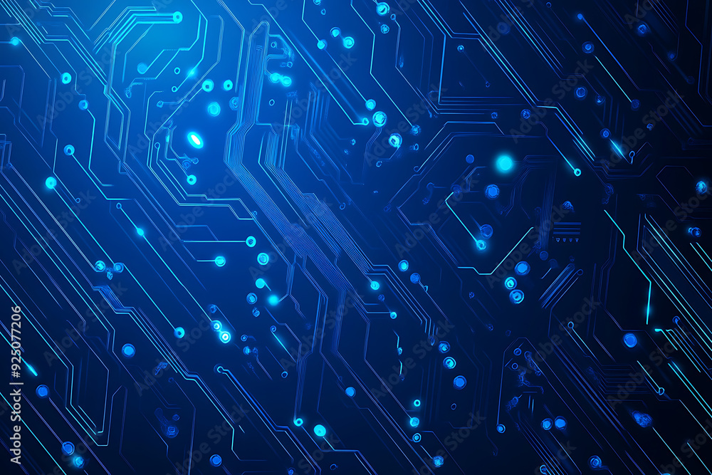 Futuristic vector illustration of a blue circuit board with intricate digital tech elements, perfect for advanced technology backgrounds. Futuristic vector illustration of a blue circuit board with intricate digital tech elements, perfect for advanced technology backgrounds.