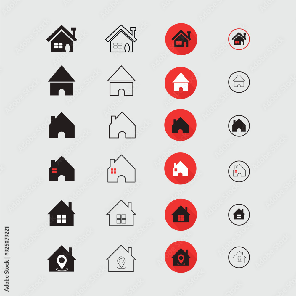 Home, house icon set vector file Home, house icon set vector file