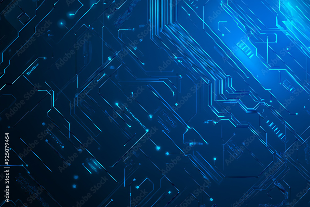 Futuristic vector illustration of a blue circuit board with intricate digital tech elements, perfect for advanced technology backgrounds. Futuristic vector illustration of a blue circuit board with intricate digital tech elements, perfect for advanced technology backgrounds.