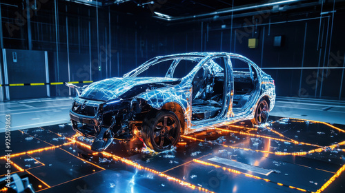 Car safety testing with crash simulations and protective measures