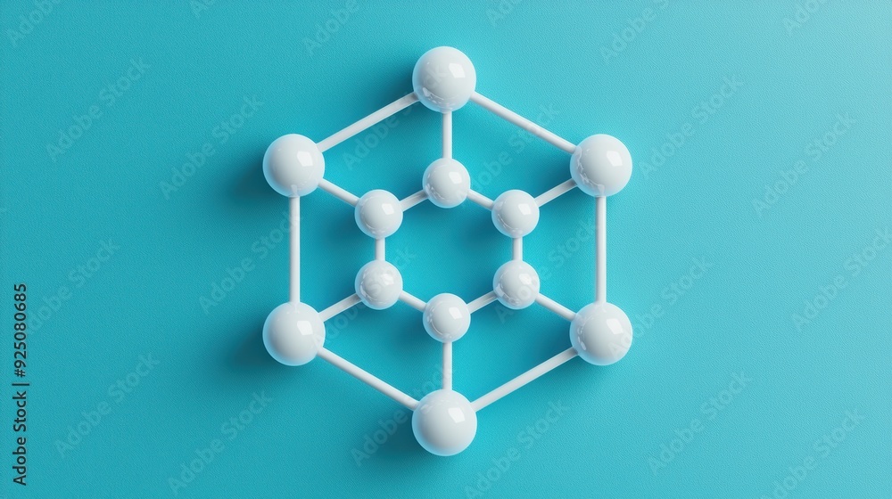 A close up of a molecule with a blue background A close up of a molecule with a blue background