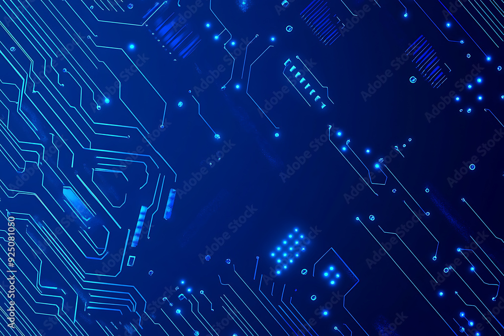 Futuristic vector illustration of a blue circuit board with intricate digital tech elements, perfect for advanced technology backgrounds. Futuristic vector illustration of a blue circuit board with intricate digital tech elements, perfect for advanced technology backgrounds.