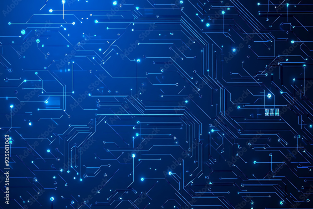 Futuristic vector illustration of a blue circuit board with intricate digital tech elements, perfect for advanced technology backgrounds. Futuristic vector illustration of a blue circuit board with intricate digital tech elements, perfect for advanced technology backgrounds.