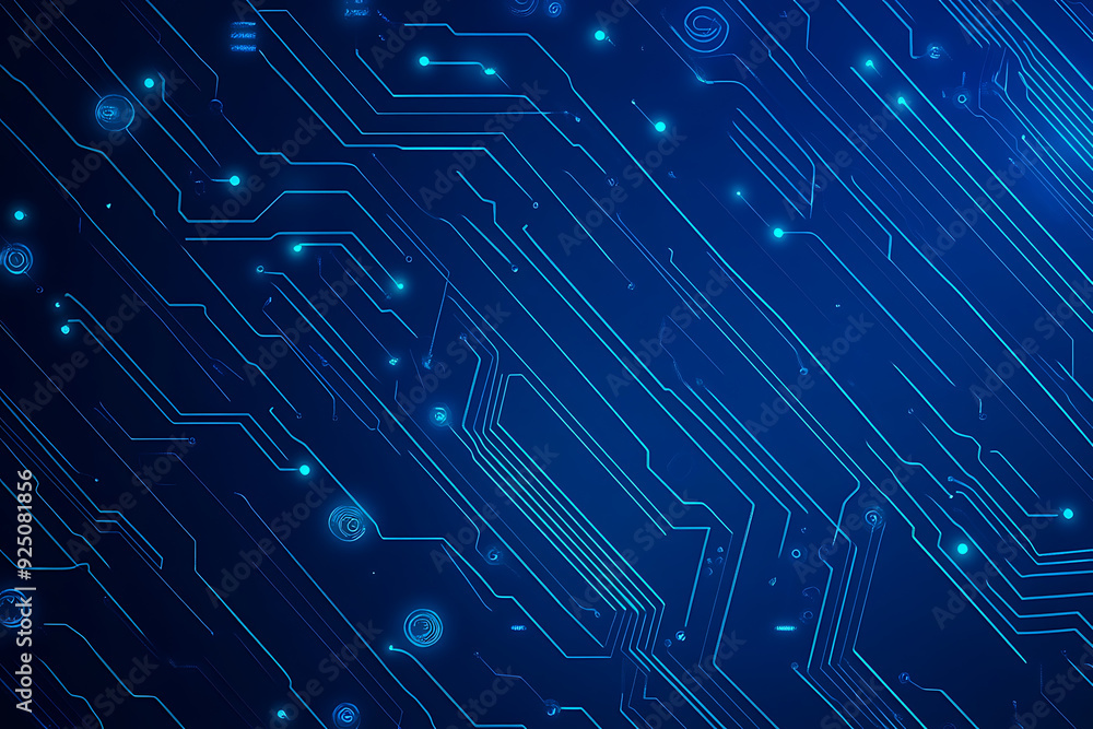 Futuristic vector illustration of a blue circuit board with intricate digital tech elements, perfect for advanced technology backgrounds. Futuristic vector illustration of a blue circuit board with intricate digital tech elements, perfect for advanced technology backgrounds.