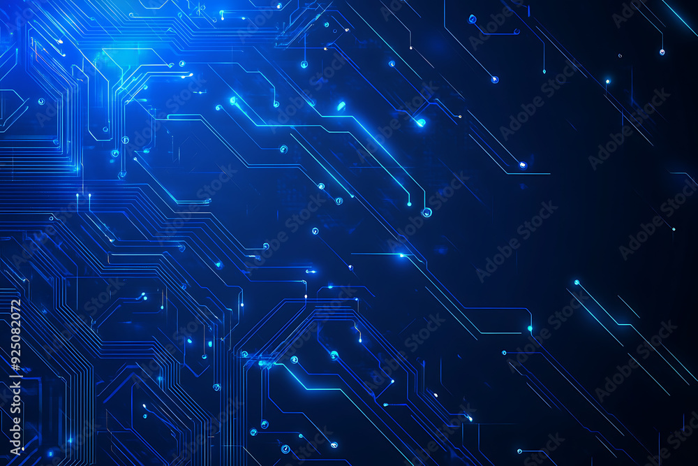 Futuristic vector illustration of a blue circuit board with intricate digital tech elements, perfect for advanced technology backgrounds. Futuristic vector illustration of a blue circuit board with intricate digital tech elements, perfect for advanced technology backgrounds.