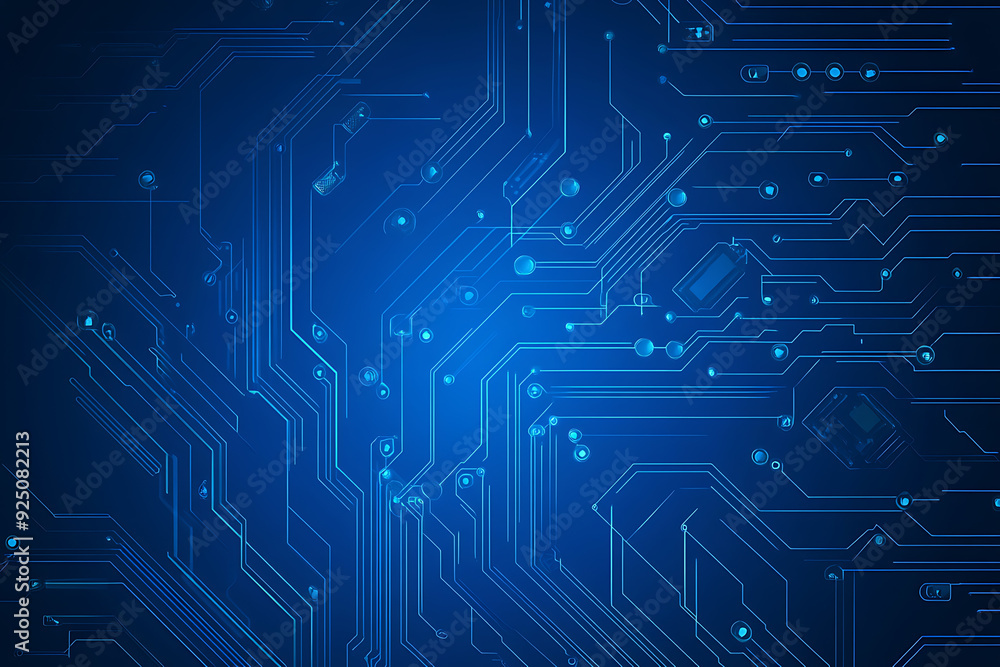 Futuristic vector illustration of a blue circuit board with intricate digital tech elements, perfect for advanced technology backgrounds. Futuristic vector illustration of a blue circuit board with intricate digital tech elements, perfect for advanced technology backgrounds.