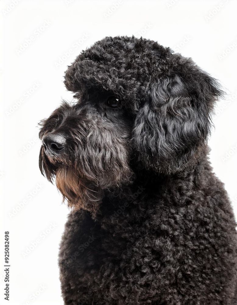 プーリーのポートレート(Puli portrait on white background)
プーリーのポートレート(Puli portrait on white background)