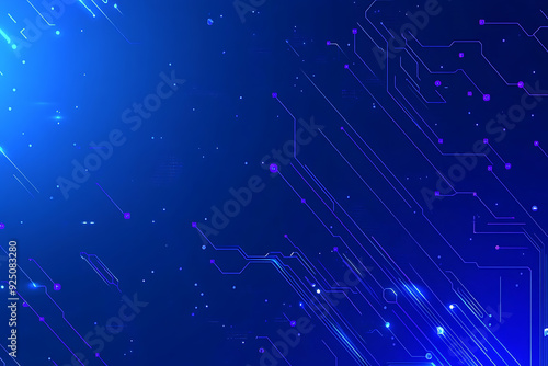 Wallpaper Mural Futuristic vector illustration of a blue circuit board with intricate digital tech elements, perfect for advanced technology backgrounds. Torontodigital.ca