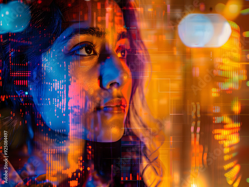 Wallpaper Mural Futuristic portrait of a Latina girl or artificial intelligence face Torontodigital.ca