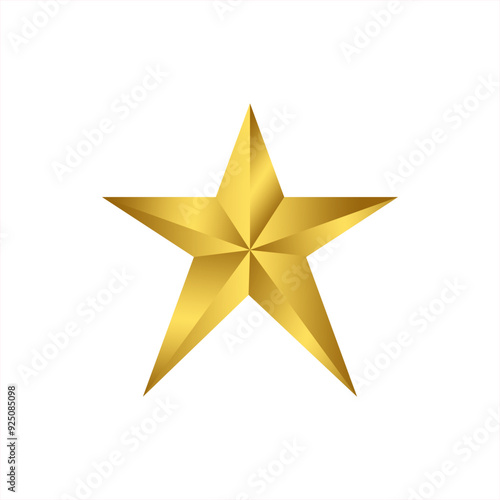 Gold star logo vector illustration on white background. Gold star icon.