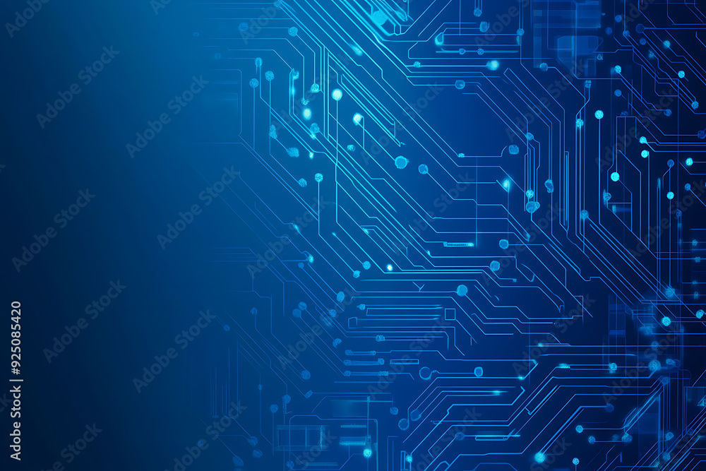 Futuristic vector illustration of a blue circuit board with intricate digital tech elements, perfect for advanced technology backgrounds. Futuristic vector illustration of a blue circuit board with intricate digital tech elements, perfect for advanced technology backgrounds.
