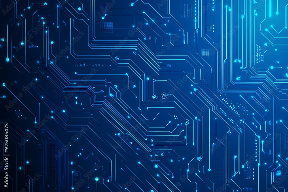 Futuristic vector illustration of a blue circuit board with intricate digital tech elements, perfect for advanced technology backgrounds. Futuristic vector illustration of a blue circuit board with intricate digital tech elements, perfect for advanced technology backgrounds.