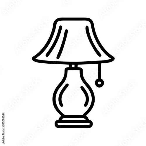 Nightstand lamp icons symbolize comfort, home, and cozy atmospheres. Ideal for themes related to interior design, relaxation, and bedtime routines.