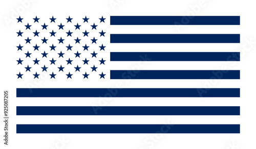 Usa flag silhouette blue