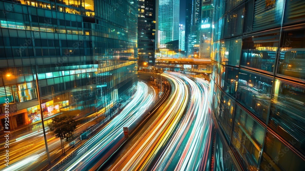 Night Lights: A Vibrant Cityscape in Long Exposure Photography Night Lights: A Vibrant Cityscape in Long Exposure Photography