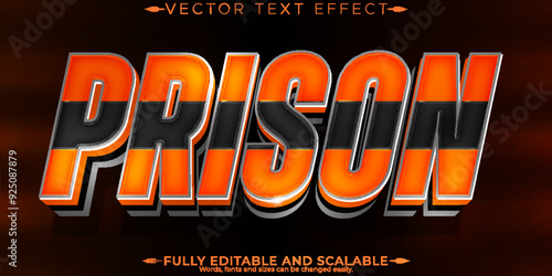 Prisoner editable text effect, editable jail and convict text style