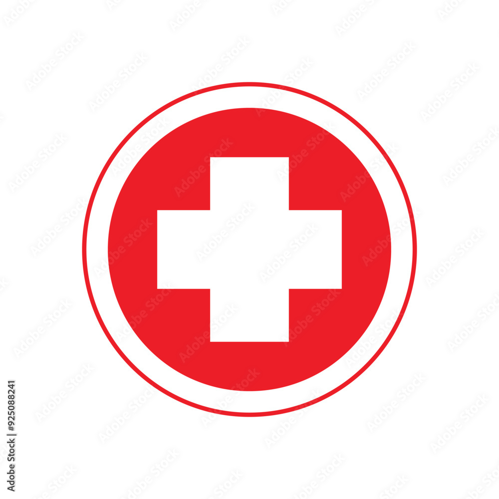 Medical symbol circle with a cross in the center Medical symbol circle with a cross in the center