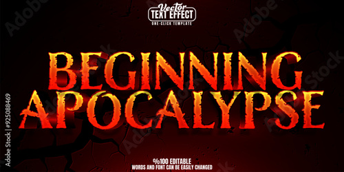 Apocalypse editable text effect, customizable end and world 3d font style