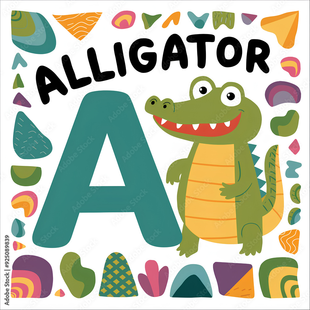 Obraz premium Cartoon animal alphabets, colorful for children to learn alphabets by seeing animals. Good for education, pre-school, kindergarten