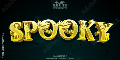 Spooky editable text effect, customizable horror and scary 3d font style