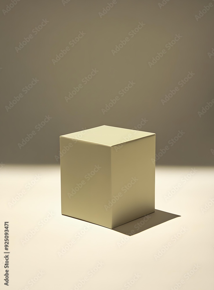 Minimalist Cube Shape on White Background Minimalist Cube Shape on White Background