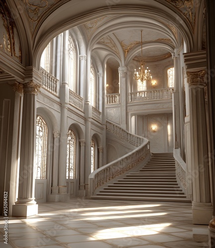 Grand Staircase in a Luxurious Palace