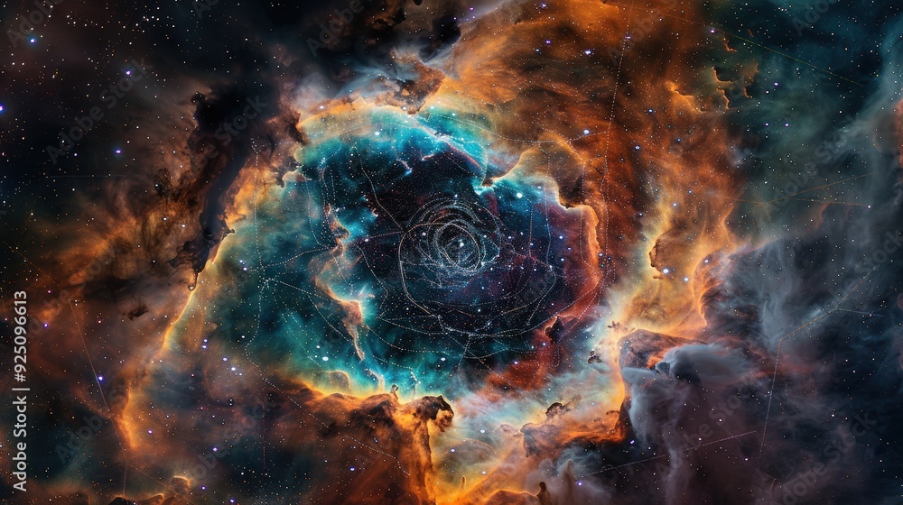 Cosmic Nebula with Starry Background Cosmic Nebula with Starry Background