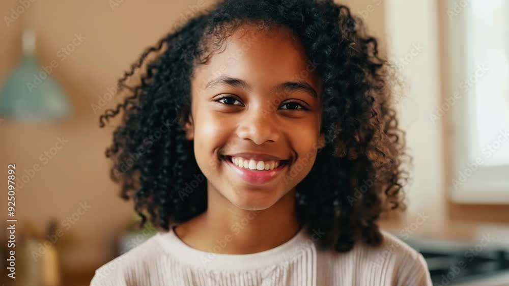 Confident Young African Woman in Kitchen Confident Young African Woman in Kitchen