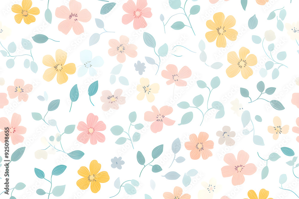 Cute pastel floral flower pattern on background. Cute pastel floral flower pattern on background.