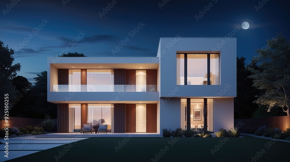 Two-story house exterior design with a modern minimalist concept Two-story house exterior design with a modern minimalist concept