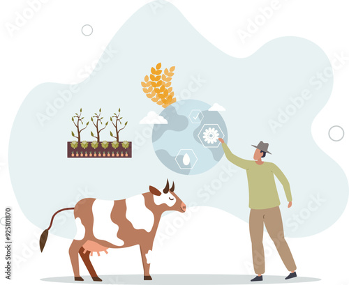 Food security and safety check for healthy grocery eating .flat design with people.