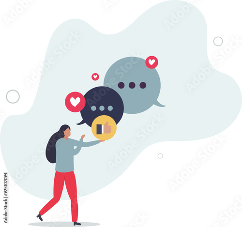 Successful communication and conversation with empathy, care and positive attitude.flat design with people.