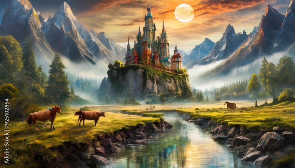 Naklejka premium fairy castle