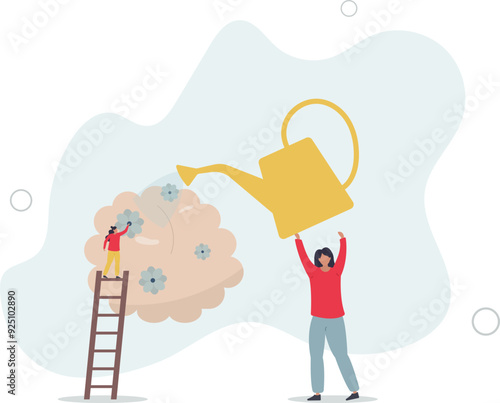 Recovery and mental rehabilitation after depression or trauma.flat design with people.