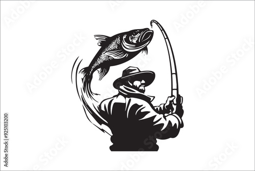 Beautiful Fishing Silhouette Vectors