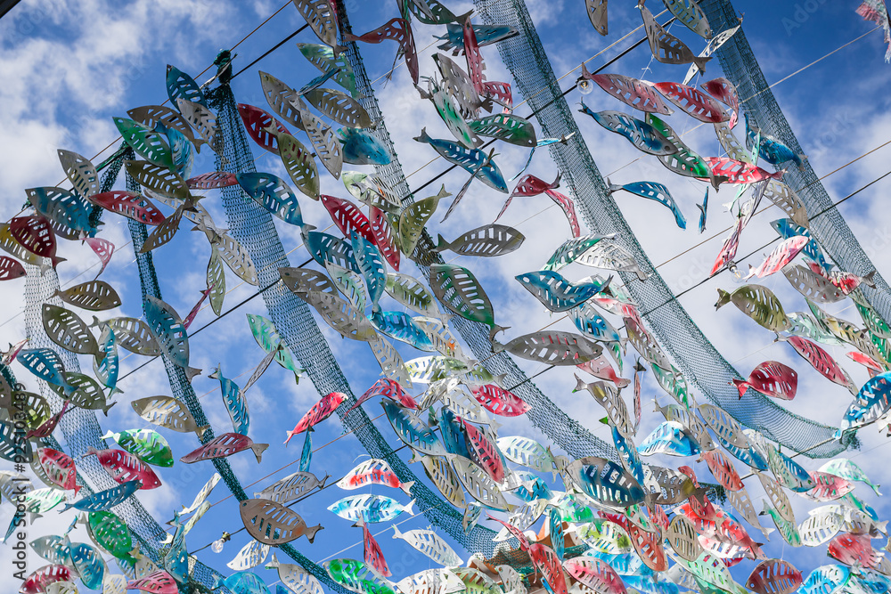 Obraz premium Fish at the Giratorio Urban Art Festival