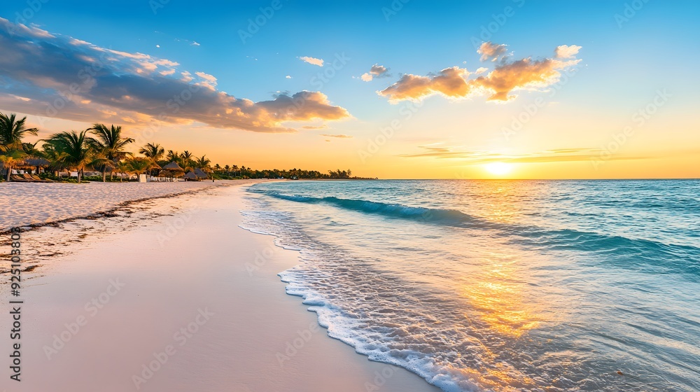 Latin American Sunset Beach with Mayan Art Elements, Spanish Heritage Charm, Serene Scene Illustration Latin American Sunset Beach with Mayan Art Elements, Spanish Heritage Charm, Serene Scene Illustration