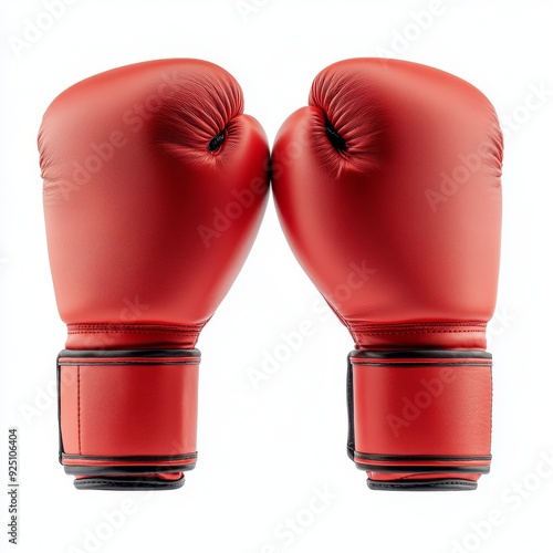 Red boxing gloves isolated on transparent background