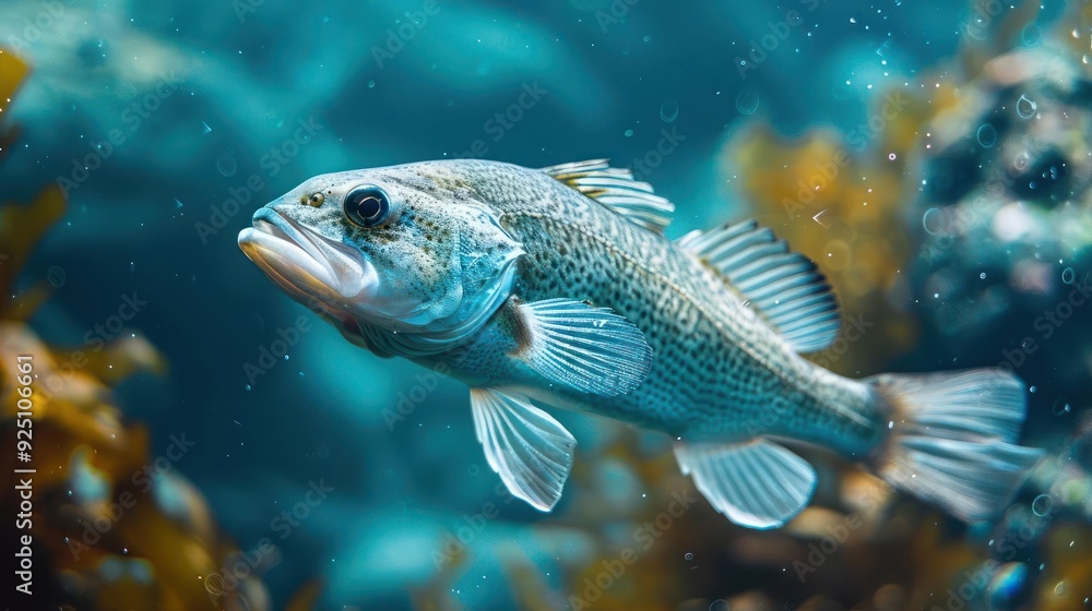 A beautiful, colorful fish under the ocean. A beautiful, colorful fish under the ocean.